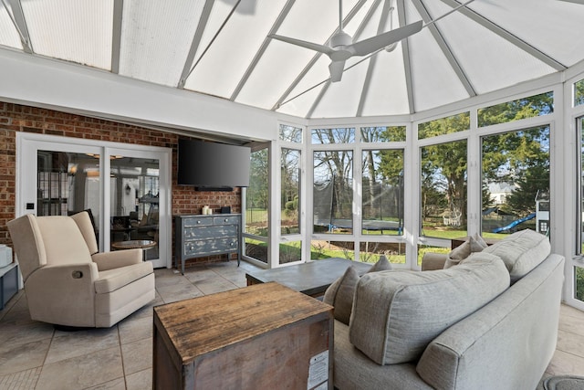 2931 Longford Dr, Murfreesboro, TN 37129 - sunroom with outdoor lounge area and a ceiling fan