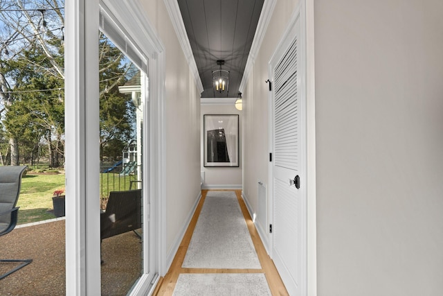 2931 Longford Dr, Murfreesboro, TN 37129 - hall with baseboards, ornamental molding, and wood finished floors