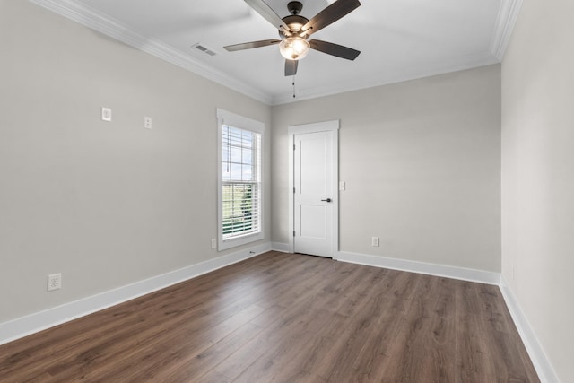 1048 Veridian Dr B, Clarksville, TN 37043 - unfurnished room with visible vents, dark wood-style floors, and crown molding