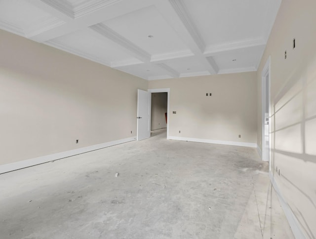 1048 Veridian Dr B, Clarksville, TN 37043 - unfurnished room featuring coffered ceiling, beam ceiling, and ornamental molding