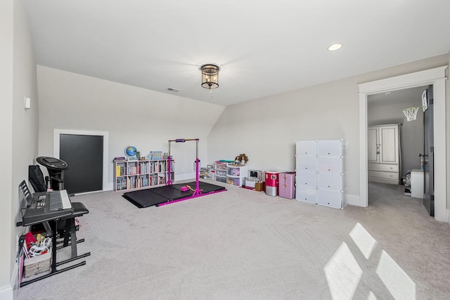 2040 Cairo Bend Rd, Lebanon, TN 37087 - game room featuring baseboards, visible vents, carpet floors, and recessed lighting