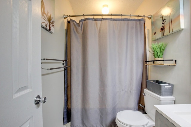 3473 Hunters Rdg, Woodlawn, TN 37191 - bathroom featuring vanity, toilet, and a shower with shower curtain