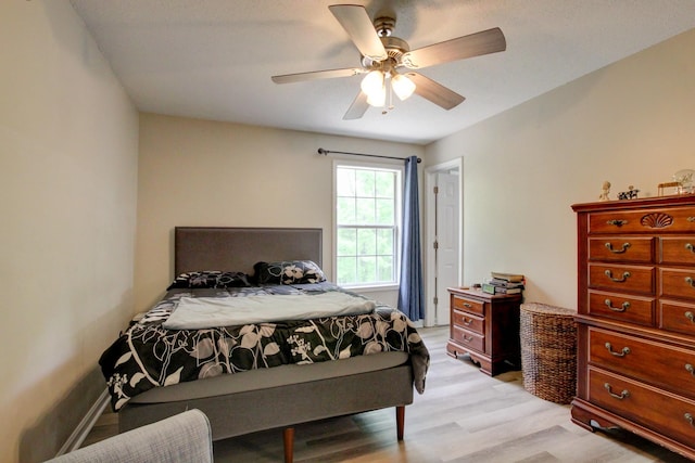 3473 Hunters Rdg, Woodlawn, TN 37191 - bedroom with a ceiling fan and light wood-style floors