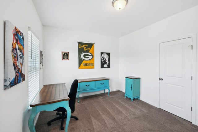 office area with baseboards and carpet