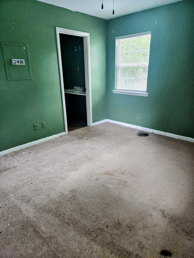 300 Hardin Ave, Dickson, TN 37055 - spare room featuring carpet floors, baseboards, and electric panel