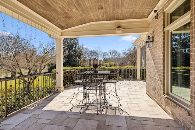 view of patio with outdoor dining space