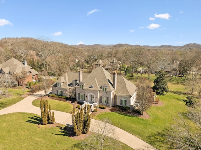 aerial view with a residential view