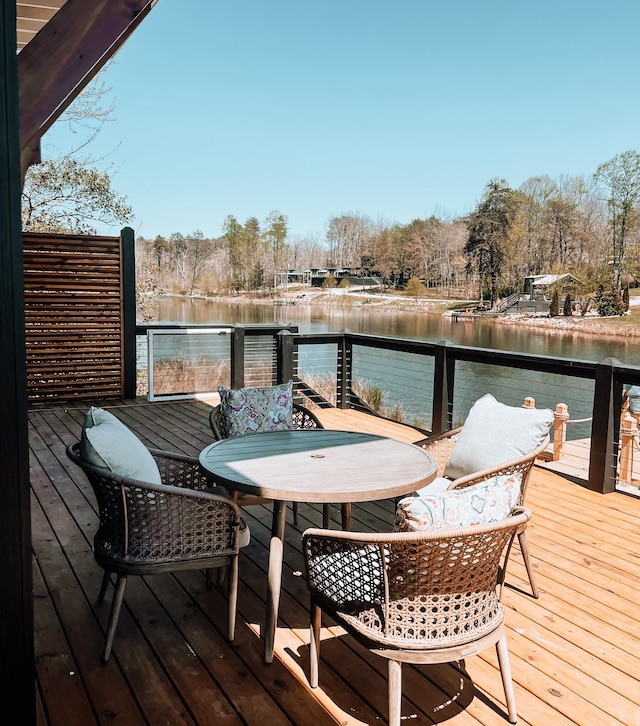 135 Hemlock Cv, Tracy City, TN 37387 - wooden terrace with a water view