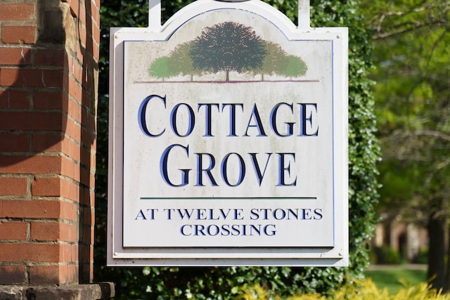 view of community sign