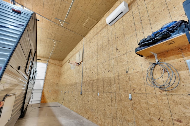 interior space with a wall mounted AC