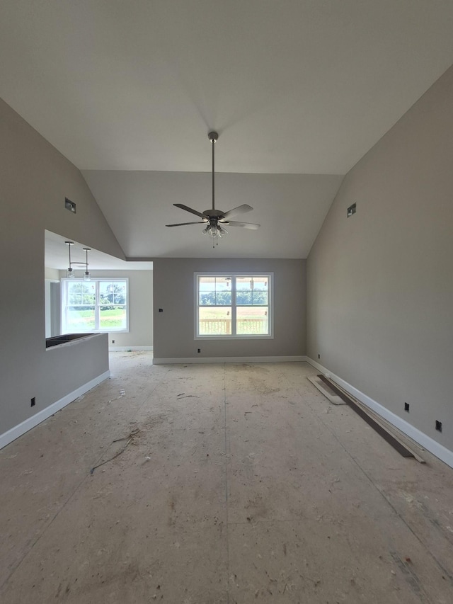 5 Hugh Hunter Rd, Oak Grove, KY 42262 - unfurnished room with vaulted ceiling, healthy amount of natural light, and a ceiling fan