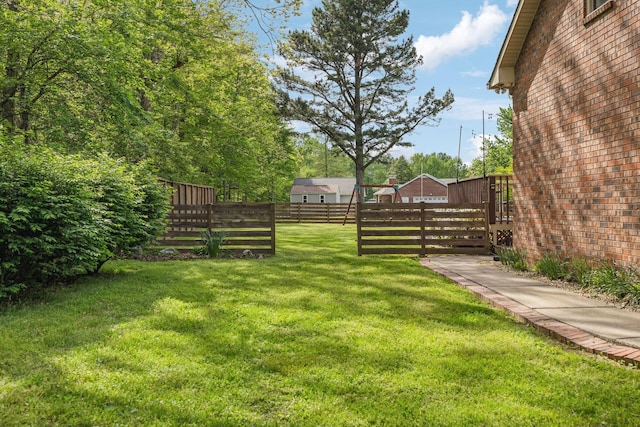 view of yard with fence