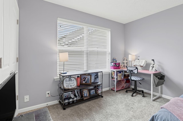 office featuring carpet flooring and baseboards
