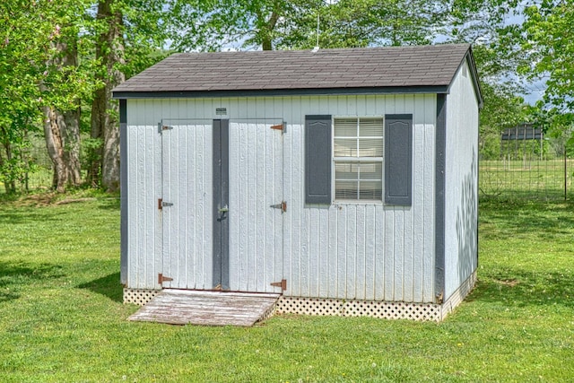 view of shed