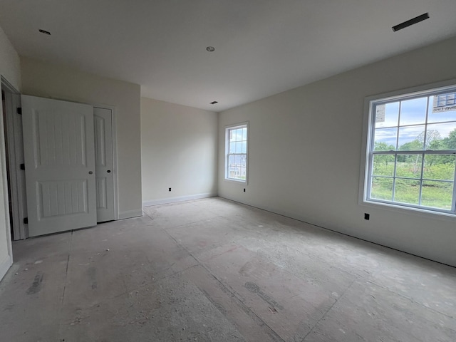 view of spare room
