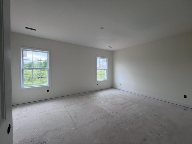 view of spare room