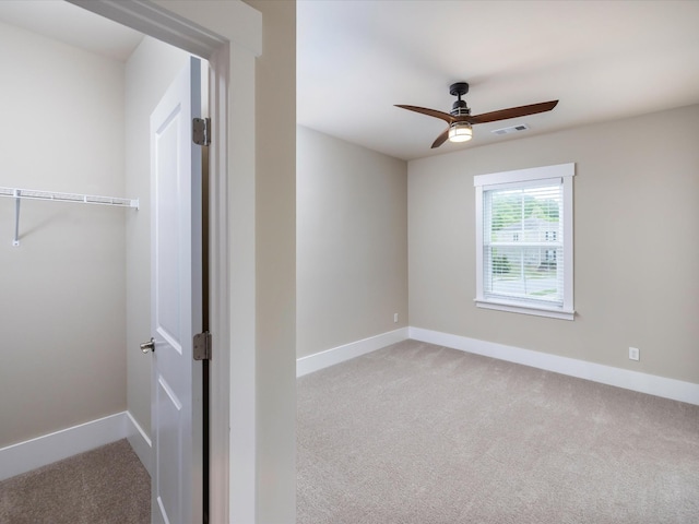 1068 Amelia Park Dr, Franklin, TN 37067 - empty room with ceiling fan, visible vents, baseboards, and light carpet