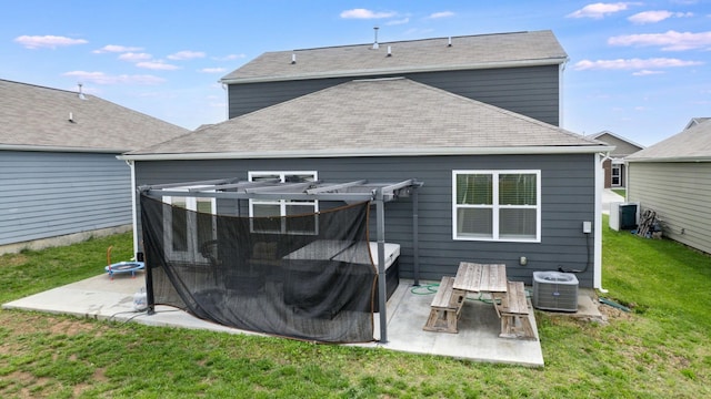 615 Pine Bloom Rd, Lebanon, TN 37087 - back of property with central air condition unit, a yard, a patio area, and a pergola