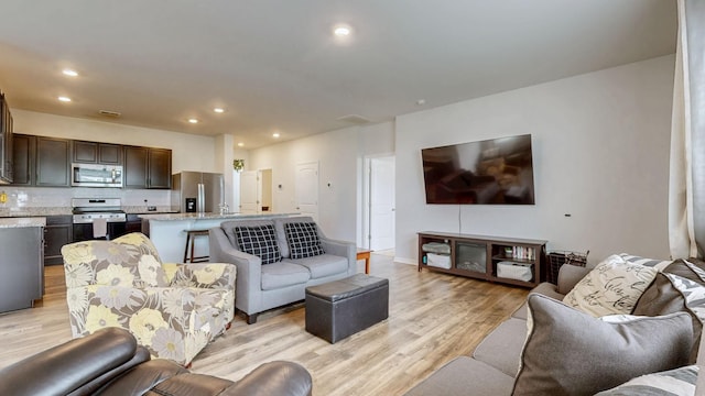 615 Pine Bloom Rd, Lebanon, TN 37087 - living room with light wood-style floors and recessed lighting