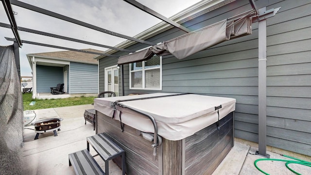 615 Pine Bloom Rd, Lebanon, TN 37087 - deck featuring a patio area, a fire pit, and a hot tub