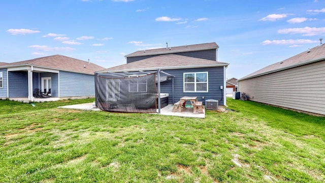 615 Pine Bloom Rd, Lebanon, TN 37087 - rear view of property with a patio area, a yard, and central AC unit