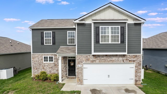 615 Pine Bloom Rd, Lebanon, TN 37087 - craftsman inspired home featuring an attached garage, driveway, stone siding, and a front yard