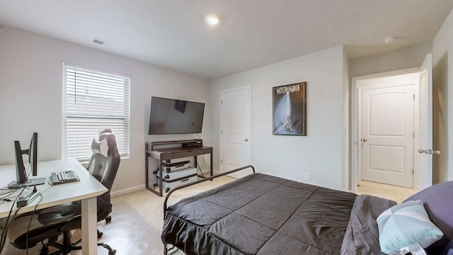 615 Pine Bloom Rd, Lebanon, TN 37087 - bedroom featuring light carpet, baseboards, and visible vents