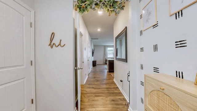 615 Pine Bloom Rd, Lebanon, TN 37087 - hallway featuring recessed lighting, baseboards, and light wood-style flooring