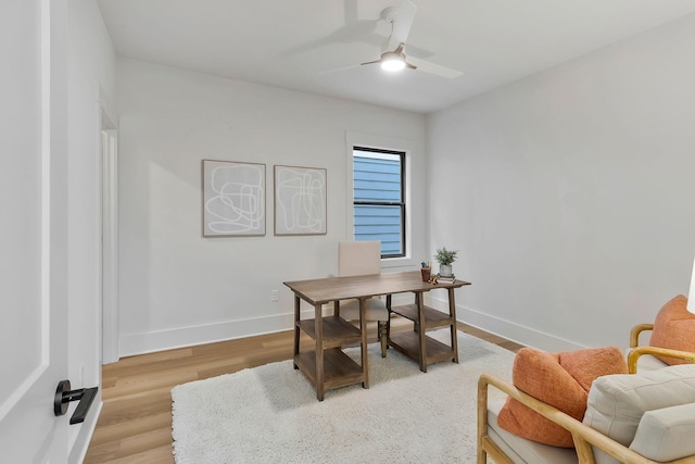 620 Waco Dr Unit B, Nashville, TN 37209 - office featuring baseboards, light wood-type flooring, and ceiling fan