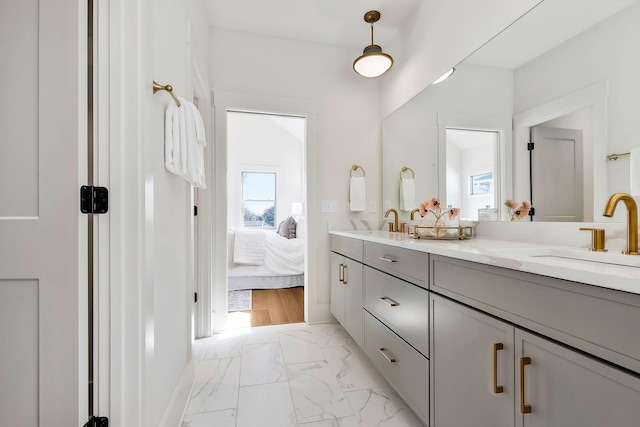 620 Waco Dr Unit B, Nashville, TN 37209 - bathroom featuring double vanity, a sink, ensuite bath, and a healthy amount of sunlight