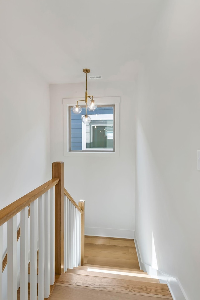 620 Waco Dr Unit B, Nashville, TN 37209 - staircase with baseboards, visible vents, and wood finished floors