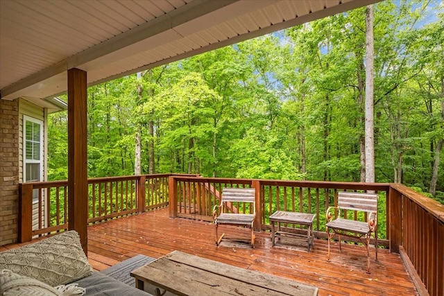 7327 Hunting Camp Rd, Fairview, TN 37062 - deck featuring a wooded view