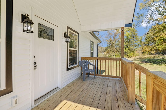 deck with covered porch