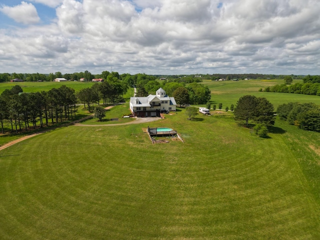 aerial view featuring a rural view