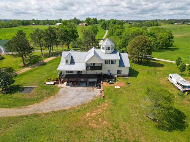 drone / aerial view with a rural view