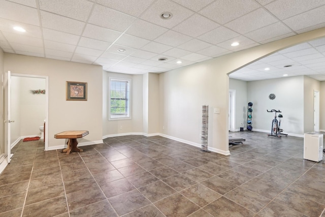 4025 Moore Hollow Rd, Woodlawn, TN 37191 - interior space featuring a paneled ceiling, recessed lighting, and baseboards