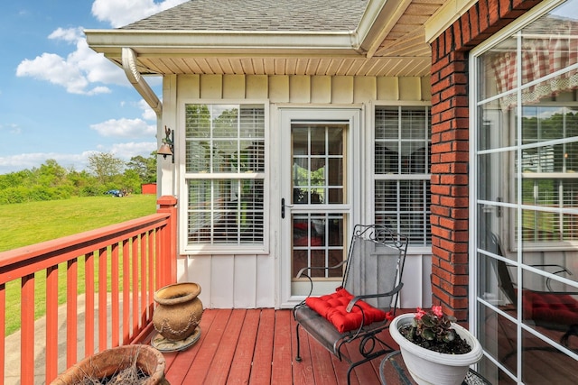 4025 Moore Hollow Rd, Woodlawn, TN 37191 - deck featuring a yard