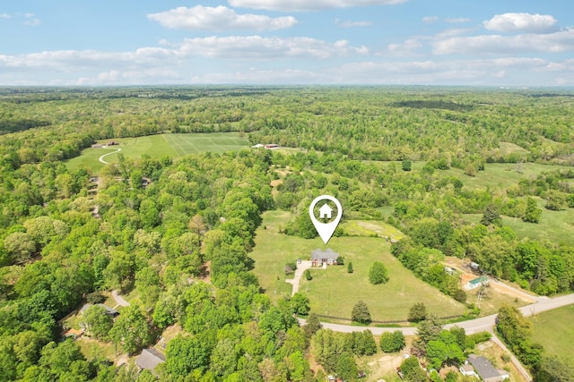 4025 Moore Hollow Rd, Woodlawn, TN 37191 - birds eye view of property featuring a forest view