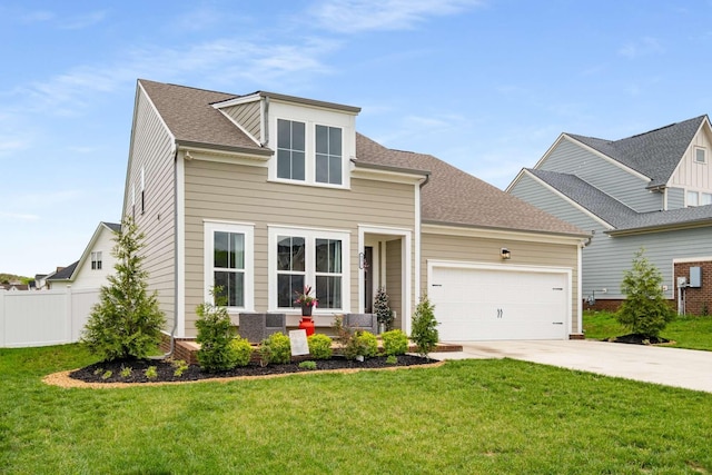4372 Spregan Way, Smyrna, TN 37167 - view of front of home featuring fence, a front lawn, driveway, and an attached garage