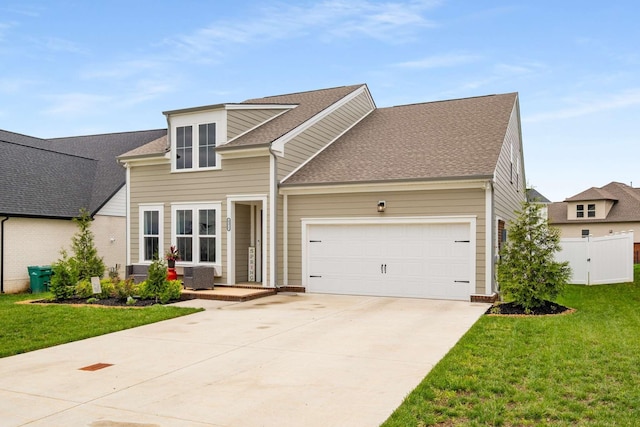 4372 Spregan Way, Smyrna, TN 37167 - view of front facade featuring driveway, roof with shingles, central AC, a front lawn, and a garage