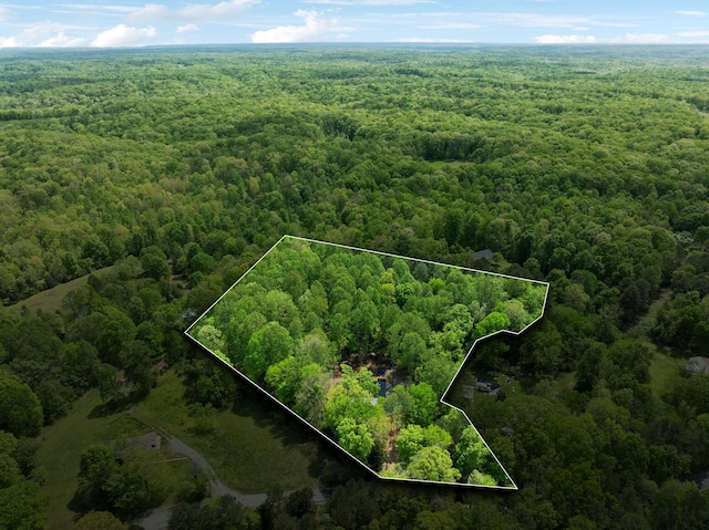 aerial view featuring a forest view