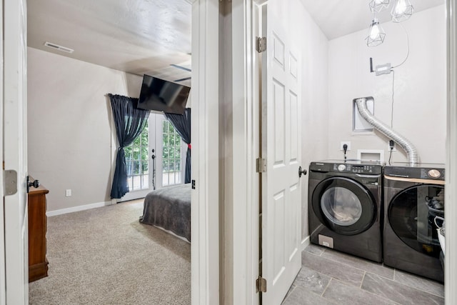 2217 Wiley Pardue Rd, Ashland City, TN 37015 - laundry area with washing machine and dryer and carpet floors