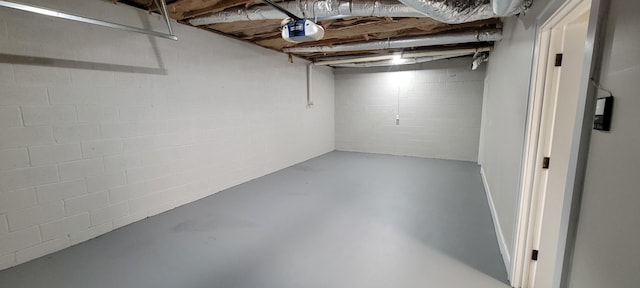 unfinished below grade area with concrete block wall