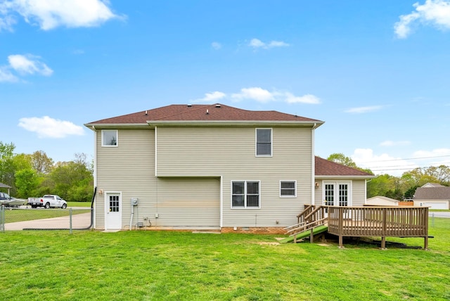 2938 Heatherfield Dr, Woodlawn, TN 37191 - rear view of house with a wooden deck