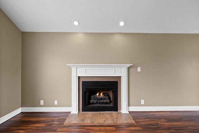 2938 Heatherfield Dr, Woodlawn, TN 37191 - detailed view of wood finished floors, a tile fireplace, and baseboards