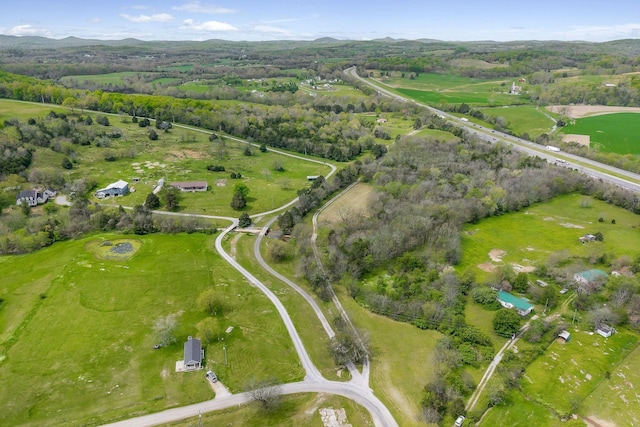 drone / aerial view with a mountain view