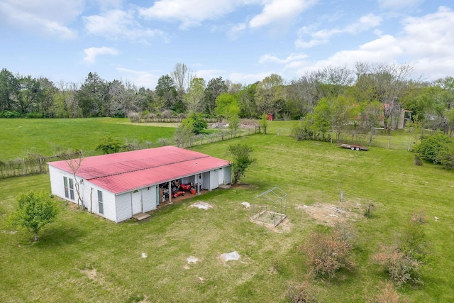 aerial view featuring a rural view