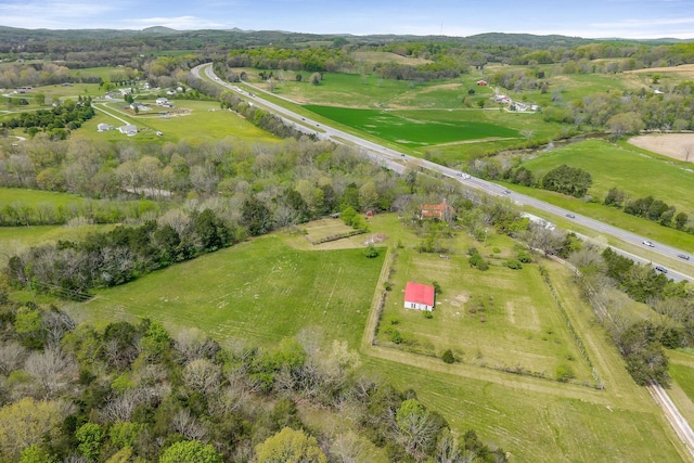 drone / aerial view featuring a rural view