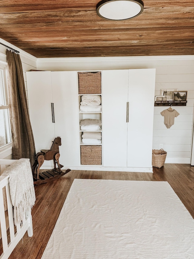 233 Garner Ln, Lawrenceburg, TN 38464 - bedroom with wooden ceiling, wood finished floors, and crown molding