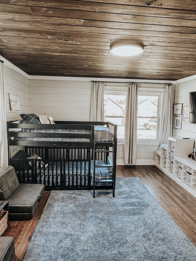 233 Garner Ln, Lawrenceburg, TN 38464 - bedroom featuring wood walls, wood finished floors, and wood ceiling